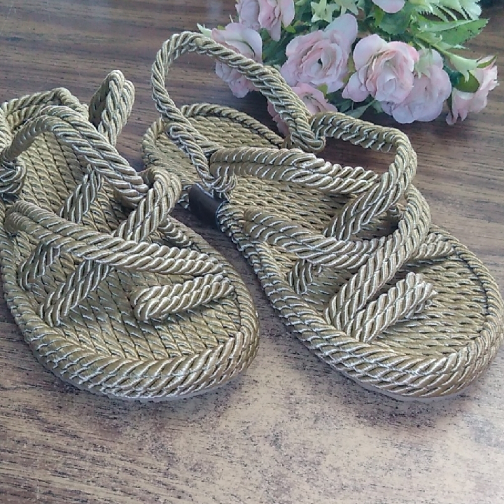 Twisted Gold Rope 🪢 Sandals Size EU 37 /US 6